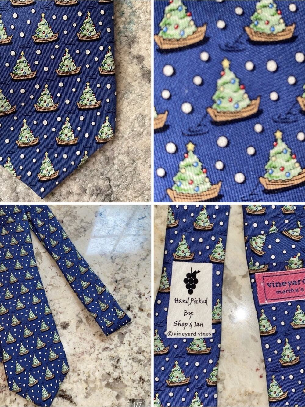 Vineyard Vines Boys 100% Silk Christmas Tree Tie